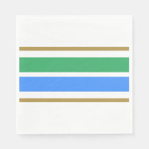 Fun Bright Blue Sea Green Wide Carreras Stripes