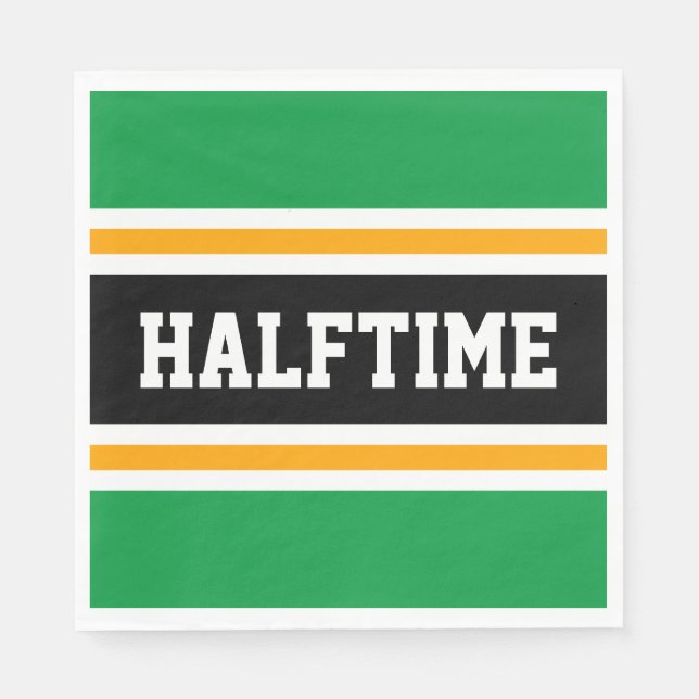 Servilleta De Papel Fun Bright Green Yellow Black HALFTIME Strips (Anverso)