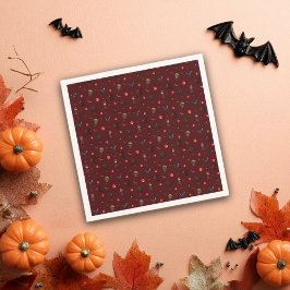 Servilleta De Papel Fun Burgundy Eerie Halloween Pattern