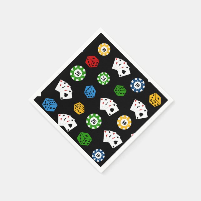 Servilleta De Papel Fun Casino patrón fiesta papel servilletas (Borde)