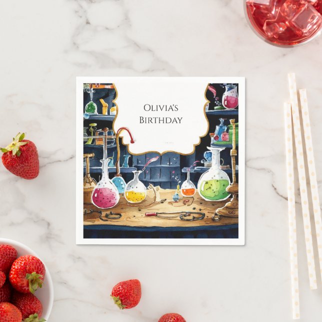 Servilleta De Papel Fun Chemistry Lab Científico Cumpleaños (In situ)