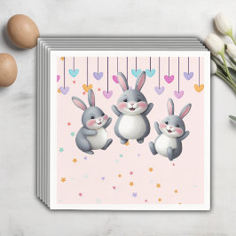 Servilleta De Papel Fun Colorful Cute Hoppers Bunny Baby Shower