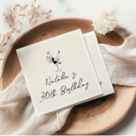 Servilleta De Papel Fun cumpleaños de hitos dibujados a mano Retro 30