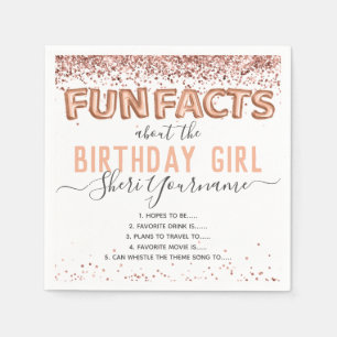 Servilleta De Papel Fun. cumpleaños Fact. Balloon Purpurina de texto 