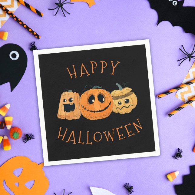 Servilleta De Papel Fun Cute Calabaza Jack O'Lanterns Halloween Party (Subido por el creador)