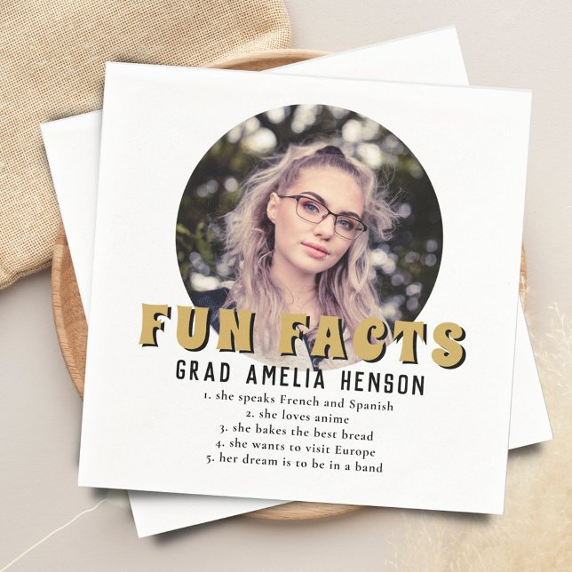 Servilleta De Papel Fun Fact Moderno Graduado Foto Fiesta de Graduació (Subido por el creador)