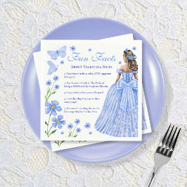 Servilleta De Papel Fun Facts Baby Blue Quinceañera Floral