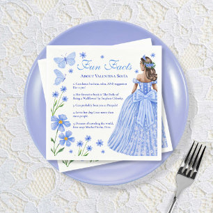 Servilleta De Papel Fun Facts Baby Blue Quinceañera Floral