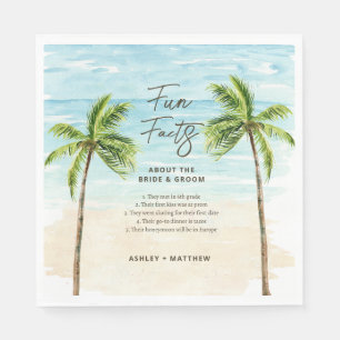 Servilleta De Papel Fun Facts Beach Wedding Bridal Shower Napkins