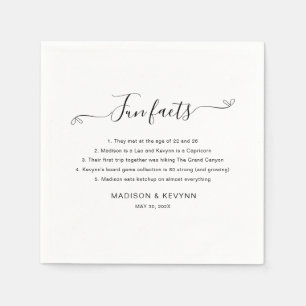 Servilleta De Papel Fun Facts Black Boda Napkins
