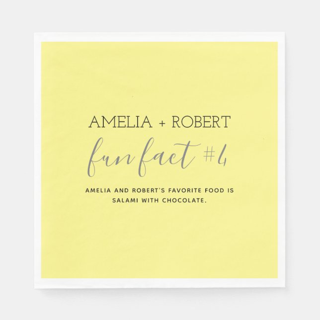 Servilleta De Papel Fun Facts Boda Napkins (Anverso)