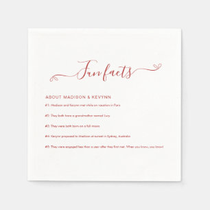 Servilleta De Papel Fun Facts Boda Napkins