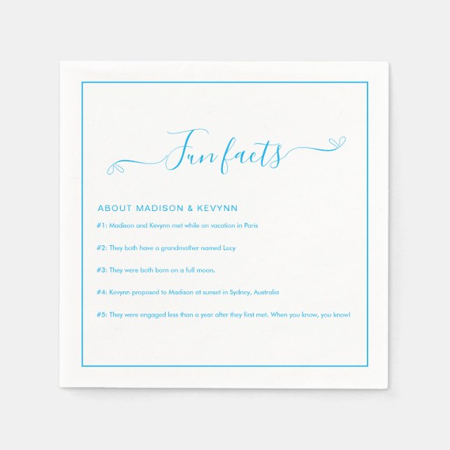 Servilleta De Papel Fun Facts Boda Napkins (Anverso)