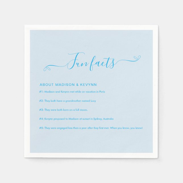 Servilleta De Papel Fun Facts Boda Napkins (Anverso)