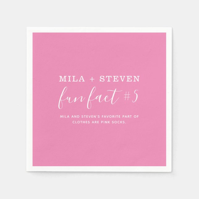 Servilleta De Papel Fun Facts Boda Napkins (Anverso)