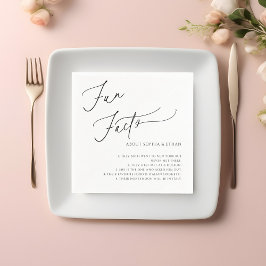 Servilleta De Papel Fun Facts Calligraphy Boda White