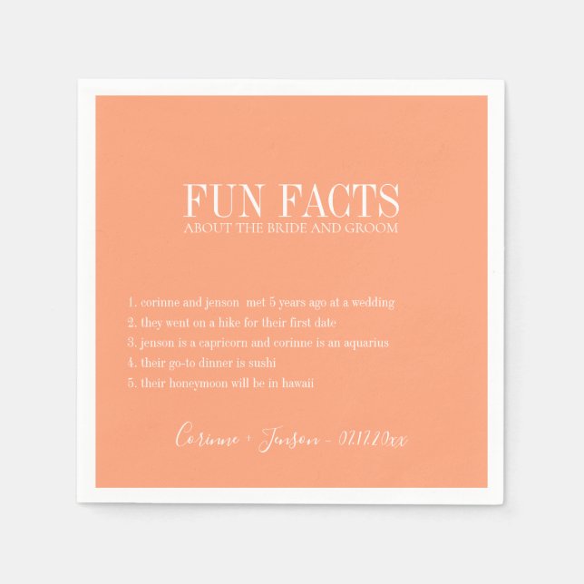 Servilleta De Papel Fun Facts Cantaloupe Peach (Anverso)