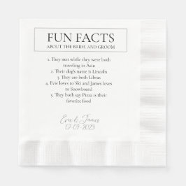 Servilleta De Papel Fun Facts Elegant Bride y Groom Boda