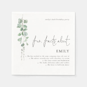 Servilleta De Papel Fun Facts Eucalyptus Script 60 cumpleaños