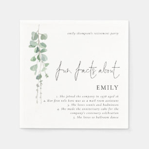 Servilleta De Papel Fun Facts Eucalyptus Script Retirement Fiesta