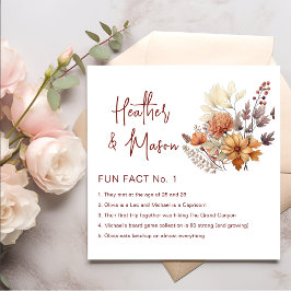 Servilleta De Papel Fun Facts Fall Floral Boda Napkins