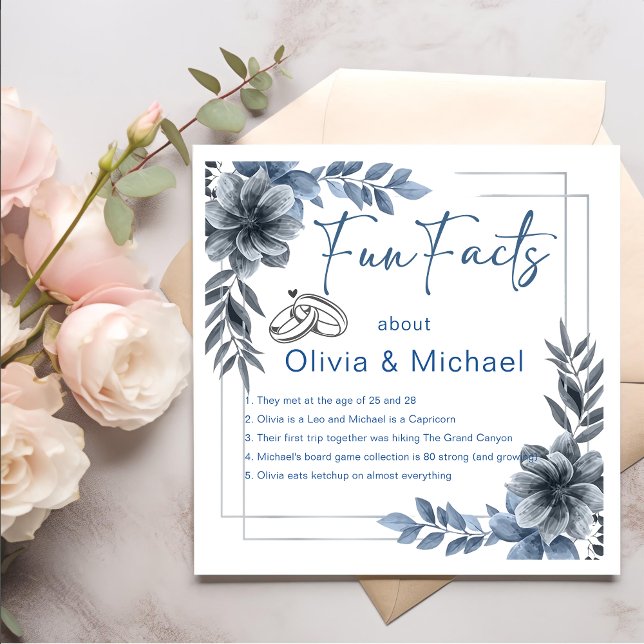 Servilleta De Papel Fun Facts Floral Modern Boda Napkins (Subido por el creador)