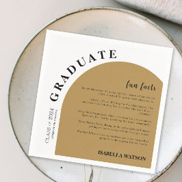Servilleta De Papel Fun Facts Gold Arch Graduation Party