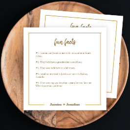 Servilleta De Papel Fun Facts Gold Minimalista Papel Napkin