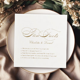 Servilleta De Papel Fun Facts Gold Vintage Classic Script Boda
