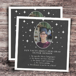 Servilleta De Papel Fun Facts Graduate Photo Stars Graduación Napkins