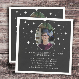 Servilleta De Papel Fun Facts Graduate Photo Stars Graduación Napkins
