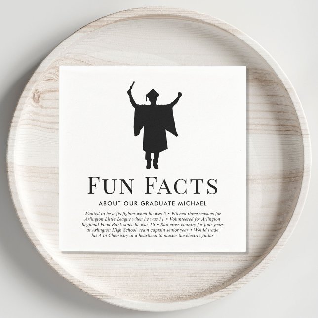 Servilleta De Papel Fun Facts Graduation Party (Subido por el creador)