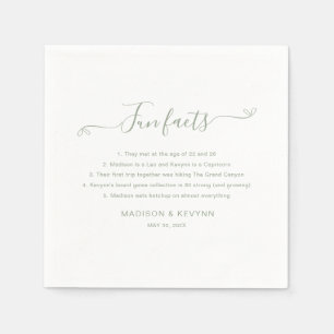 Servilleta De Papel Fun Facts Green Boda Napkins