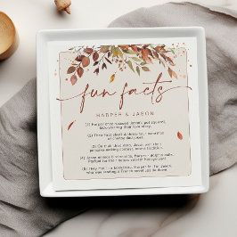 Servilleta De Papel Fun Facts Moda moderna Boda de otoño Minimalista