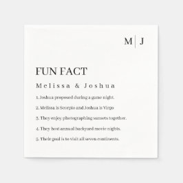 Servilleta De Papel Fun Facts Modern Boda