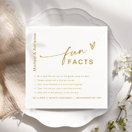 Servilleta De Papel Fun Facts Modernas Modas Bodas Minimalistas