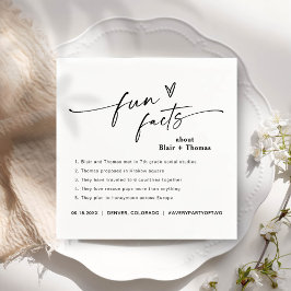 Servilleta De Papel Fun Facts Modernas Modas Bodas Minimalistas