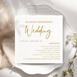 Servilleta De Papel Fun Facts Modernas Modas Bodas Minimalistas