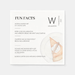 Servilleta De Papel Fun Facts Monogramed Pumpkin Pie Acción de Gracias