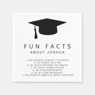 Servilleta De Papel Fun Facts Mortar Board Graduación simple