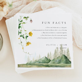 Servilleta De Papel Fun Facts Mountain Forest Boho Wildflower Boda