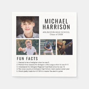Servilleta De Papel Fun Facts Photo Graduation Napkins