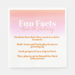 Servilleta De Papel Fun Facts Pink Bridal Shower