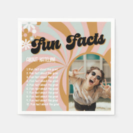 Servilleta De Papel Fun Facts Retro Boho Photo Graduation