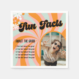 Servilleta De Papel Fun Facts Retro Boho Photo Graduation