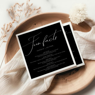 Servilleta De Papel Fun Facts Simple Moderno Boda