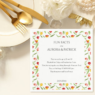 Servilleta De Papel Fun Facts Spring Tulip Boho Floral Bodas Napkins