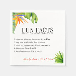 Servilleta De Papel Fun Facts Tropical Foliage Personalizado