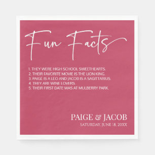 Servilleta De Papel Fun Facts Viva Magenta Classic Boda mínimo
