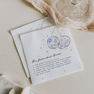 Servilleta De Papel Fun Facts Watercolor Disco Balls Fiesta de cumplea